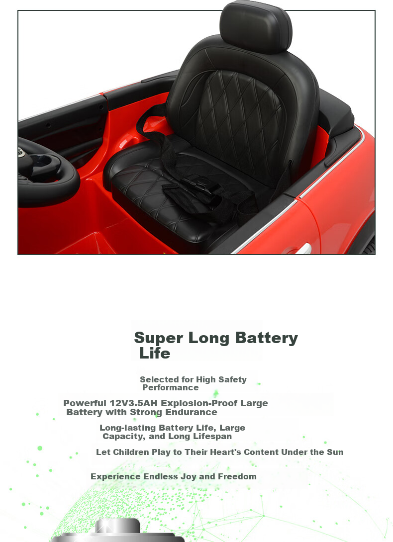 CHILOKBO MINI Kids Electric Ride-On Car Four-Wheel Remote Control Toy Car for Children Baby Push Ride Red Gift 15