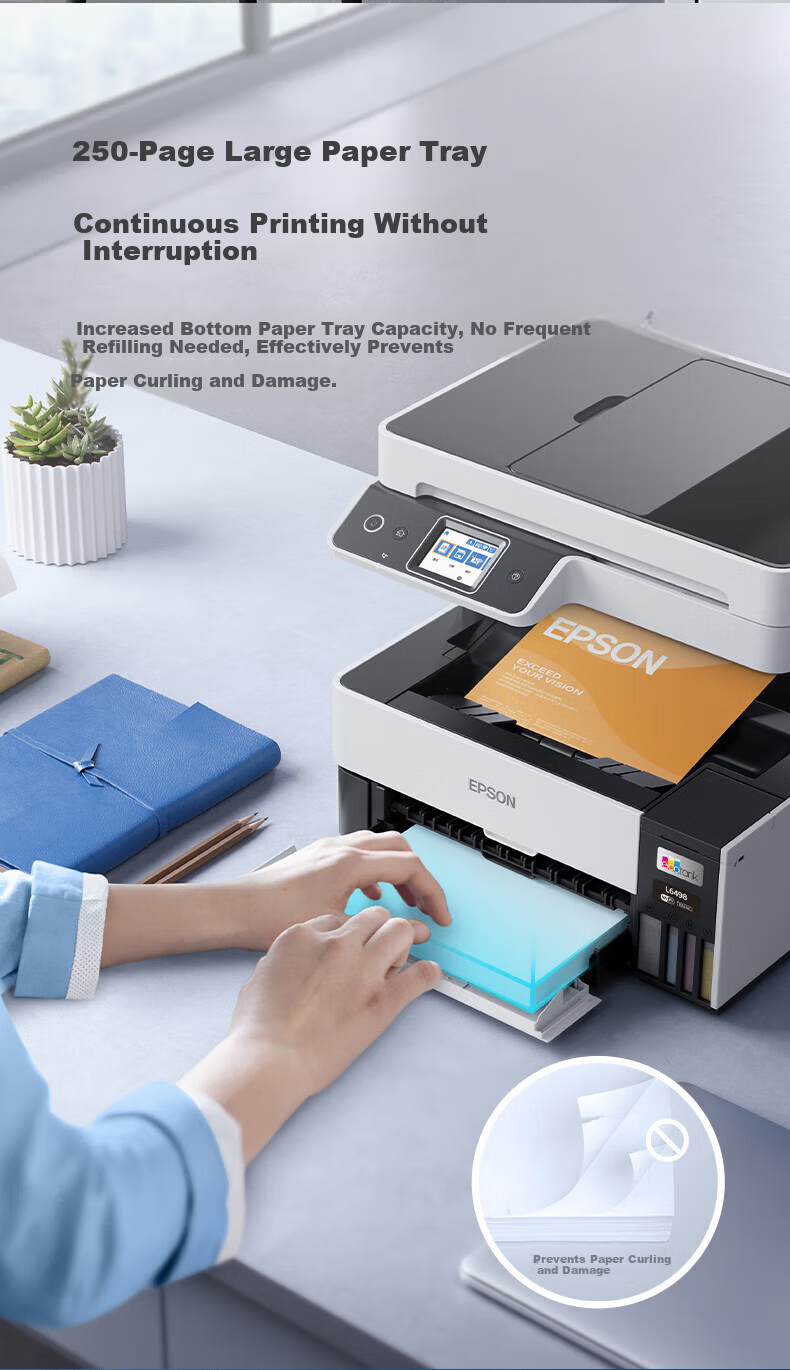 EPSON L6468 Ink Tank Color Professional Office Printer with 5-Year Full Warranty, Unlimited On-Site Repairs, Duplex Printing/Scanning/Copying, Dual Paper Feed, WiFi Mobile Remote 6
