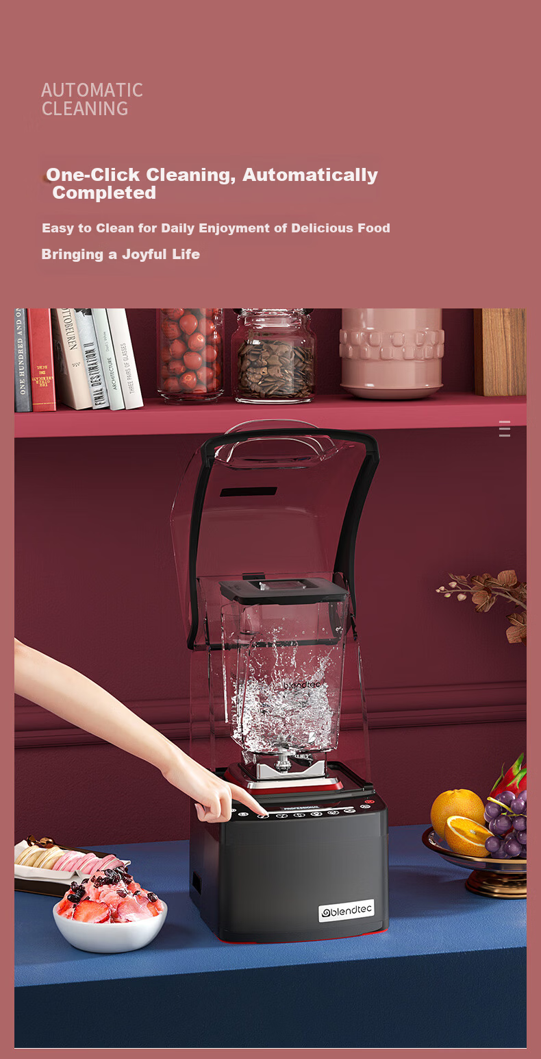 Blendtec Brand American Imported Blender Household Food Processor Low Noise Physical Heating 1800W Touch Control 800 Black 16