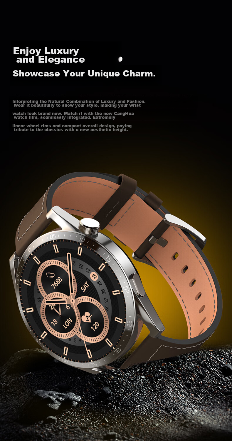 CangHua Leather Watch Strap Compatible with OPPO Watch X3/X2/X/XS/S2/4 Pro, OnePlus Watch 2, Small Calfskin Fashion Band, Brow 19