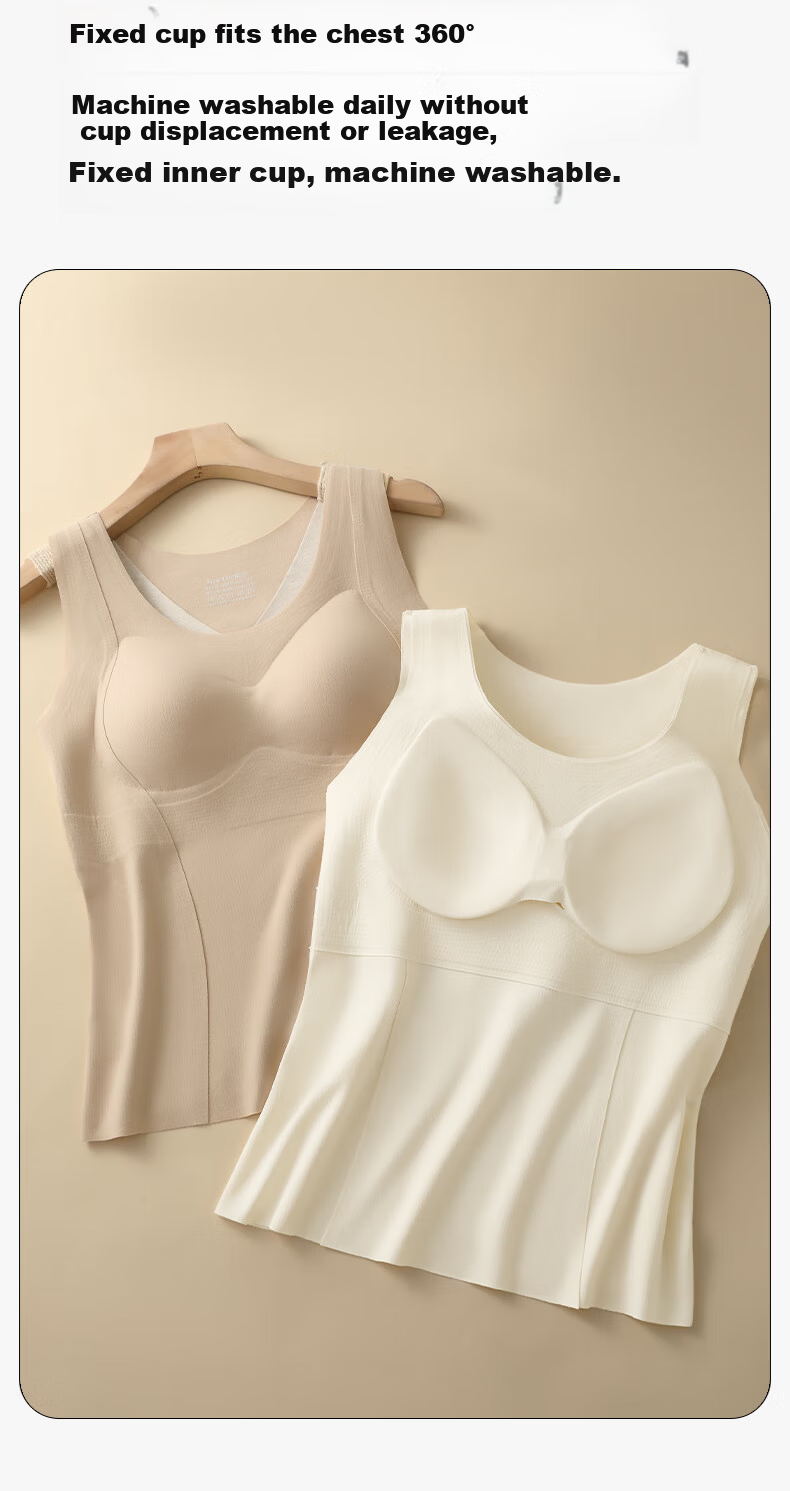 Herbal Original Padded Thermal Vest for Women Autumn Winter Double-Sided Fleece Slim Fit Outerwear Base Layer Shirt 5