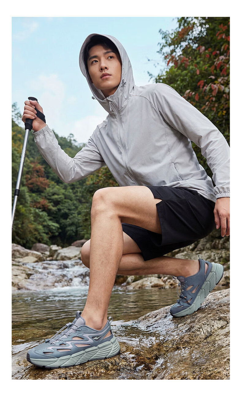 ERKE Men's Creek Hiking Sandals Outdoor Sports Casual Beach Shoes | [Yu Shi Same Style] Qingxi 2.0 18