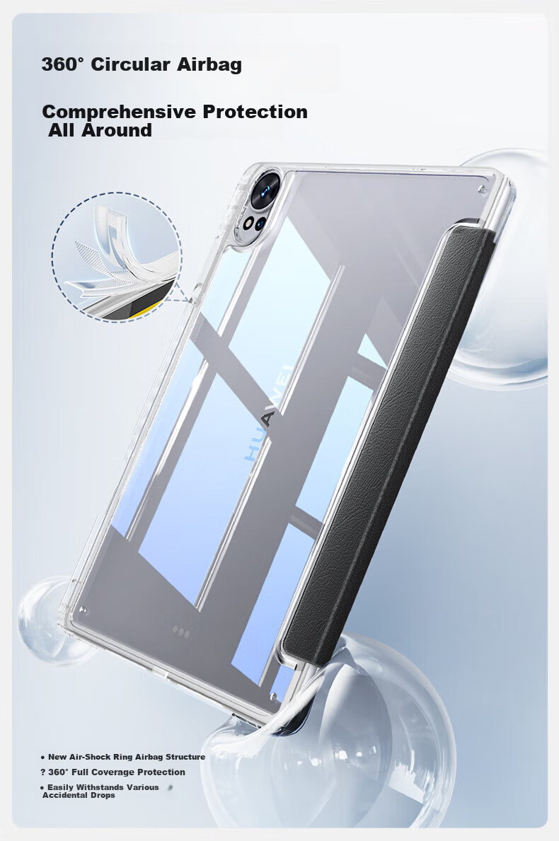 Shanmo Magnetic Case for Huawei MatePad Pro 12.2 2025/24 Model 12.2-inch Tablet Magnetic Protective Cover [Cyan] Y-Type Magnetic Horizontal and Vertical Stand 5