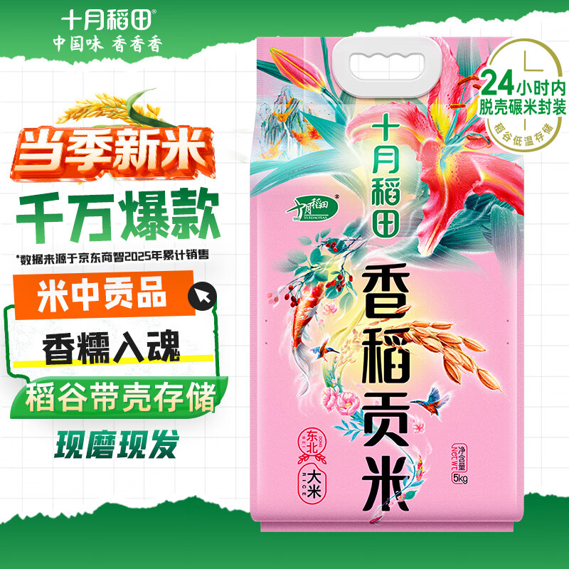十月稻田 十月稻田 当季新米 香稻贡米 东北大米 5kg（香米 粳米十斤）