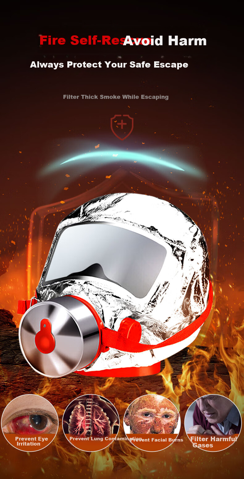 Haitian Firefighting Gas Mask Smoke and Fire Resistant Respirator Home Hotel 3C Escape Filtered Self-Rescue Breathing Apparatus 2