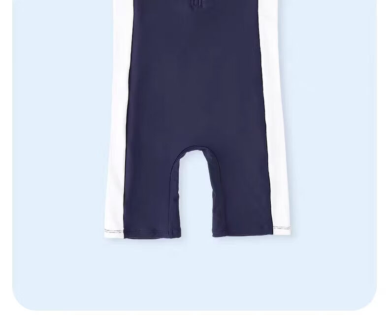 ANTA Kids Swimwear Youth Boys Comfortable Sports One-Piece Short Sleeve Square Leg Professional Training Swimsuit 120 2