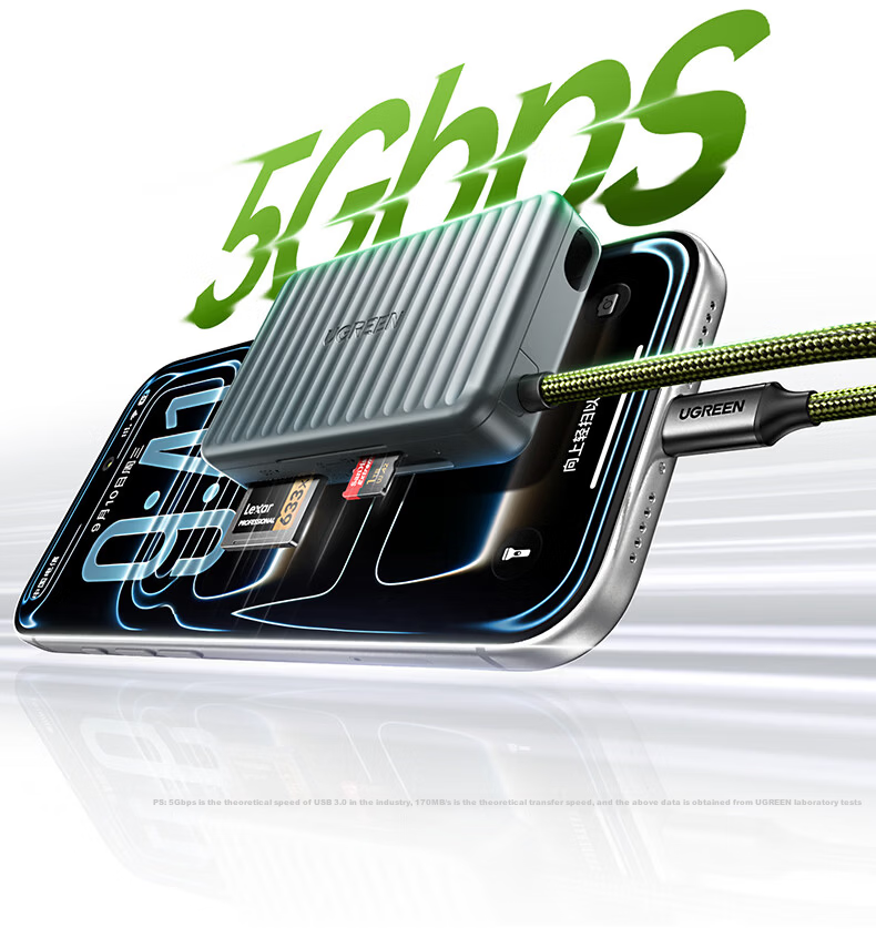 Ugreen Type-C 3.0 Mini Card Reader High-Speed SD/TF Multi-Function Storage Box Compatible with DSLR Cameras, Computers, and Smartphones 16