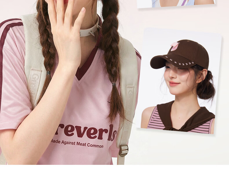 CACUSS Women's Duckbill Cap Spring Summer Cute Embroidered Little Rabbit Pure Cotton Soft Top Baseball Cap Playful Youthful Face-Slimming Dark Brown 8