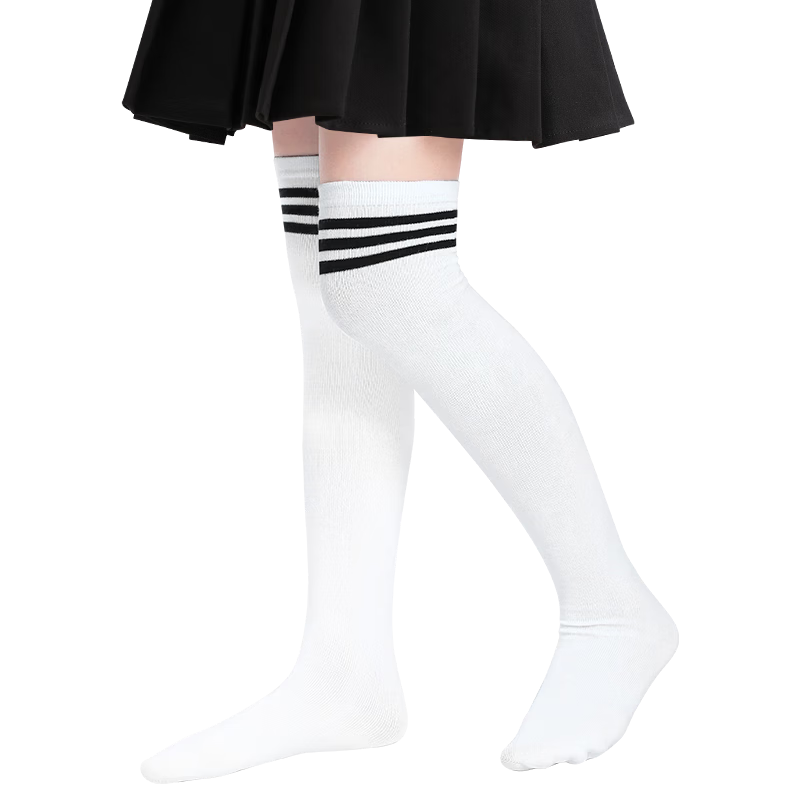 Barbie Kids Over-the-Knee Long Socks Spring Summer Mesh Girls Mid-Calf High Socks White School Uniform Style