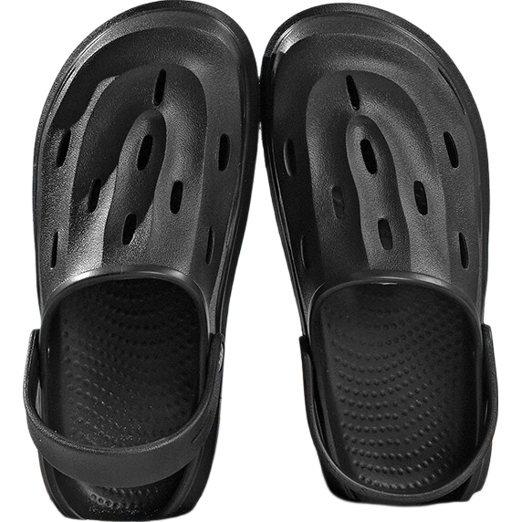 HLA Men's Casual Sandals Hollow Toe Slippers HAALXM2EBK017 Black Size 40/41 (Dual Size)