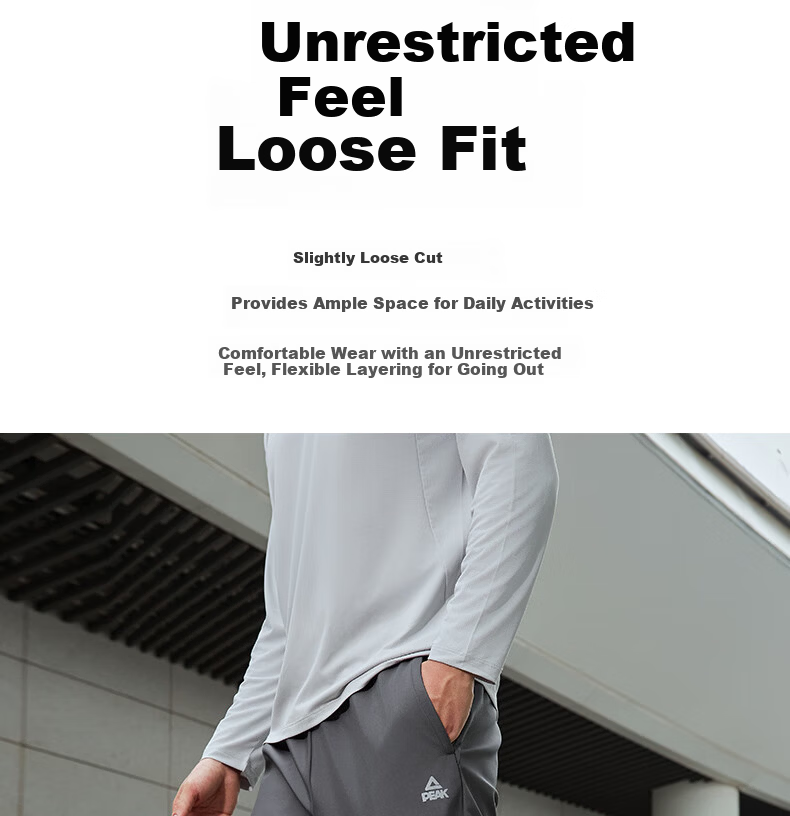 PEAK Men's Sports Pants, Summer Fleece-Lined Warm Versatile Knitted Joggers, Loose-Fitting Casual Trousers DF334007 88