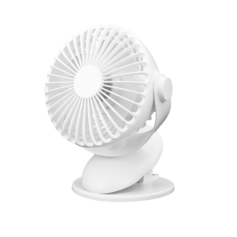 COMIX Desktop Fan Lithium Battery Silent Small Electric Fan Home Bedroom Student Dormitory Office Table Desktop Fan Clip Fan Type-C Charging LC004 White
