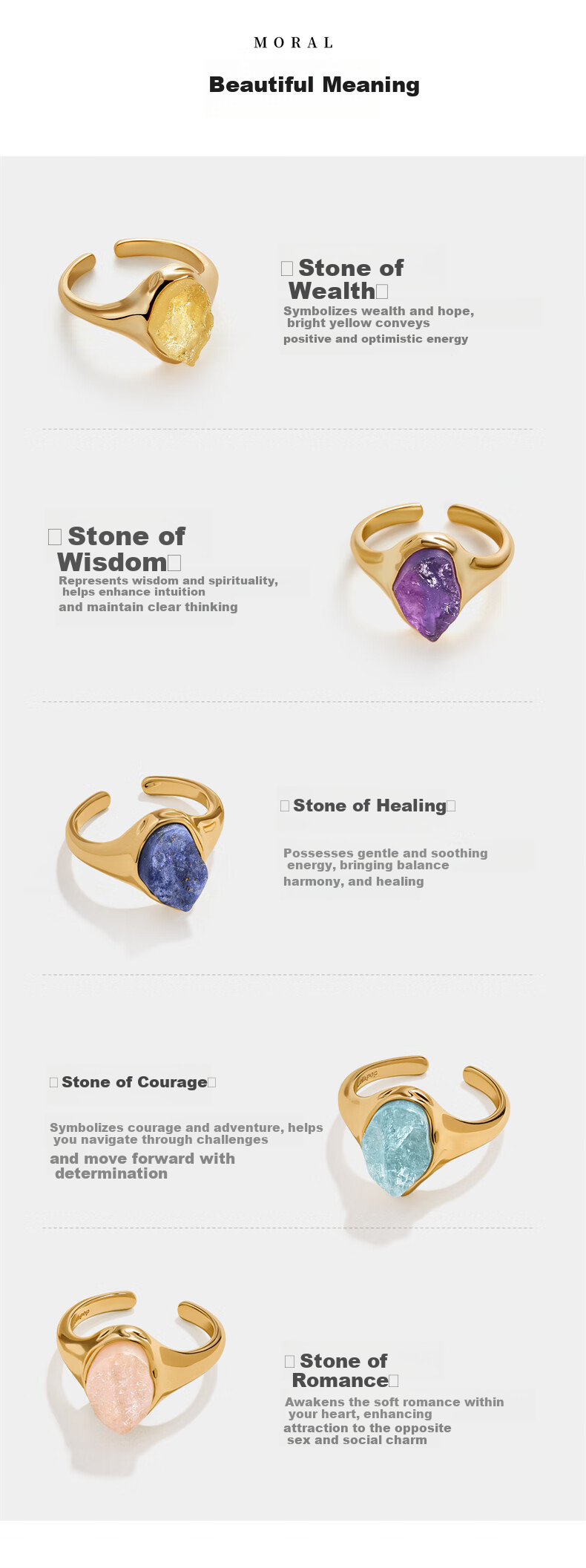 Amber Lollipop Wang Yuwen Crystal Adjustable Open Ring for Women Finger Ring 520 Valentine's Day Birthday Gift for Girlfriend Wife 16