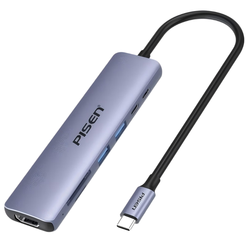 Pisen Type-C Expansion Dock HDMI Hub USB-C Card Reader HUB Splitter SD/TF Multi-In Universal for Apple 16 Macbook Huawei Lenovo Laptops IPad