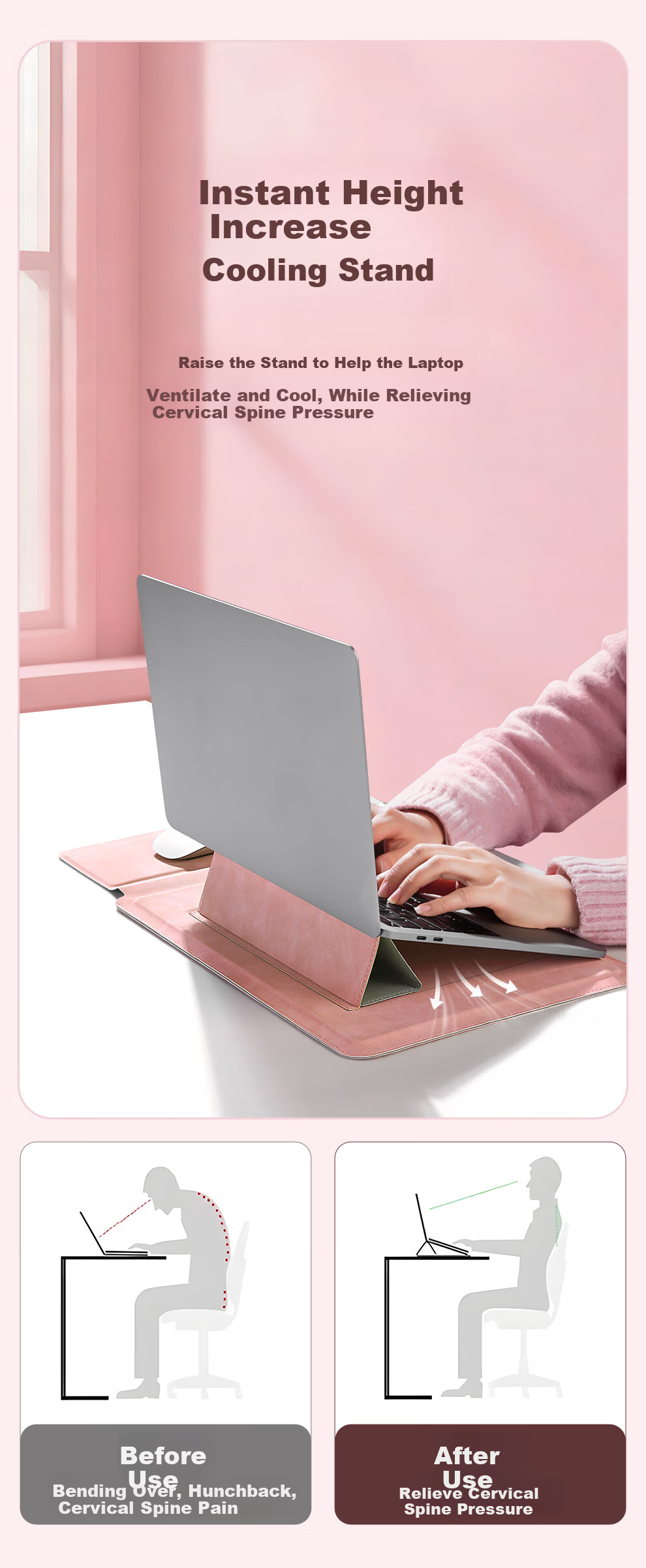 Jichuan Laptop Bag 13.3 Inch Notebook Sleeve Digital Storage Bag for Women Compatible with Apple MacBook Air/Neo Protective Case with Stand 6