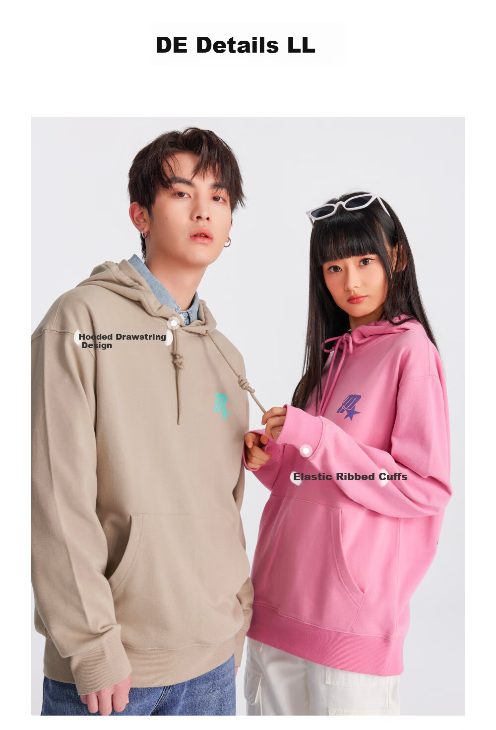 Meters Bonwe Unisex Hoodie Autumn New Trendy Couple Letter Knit Pullover Sweatshirt 5