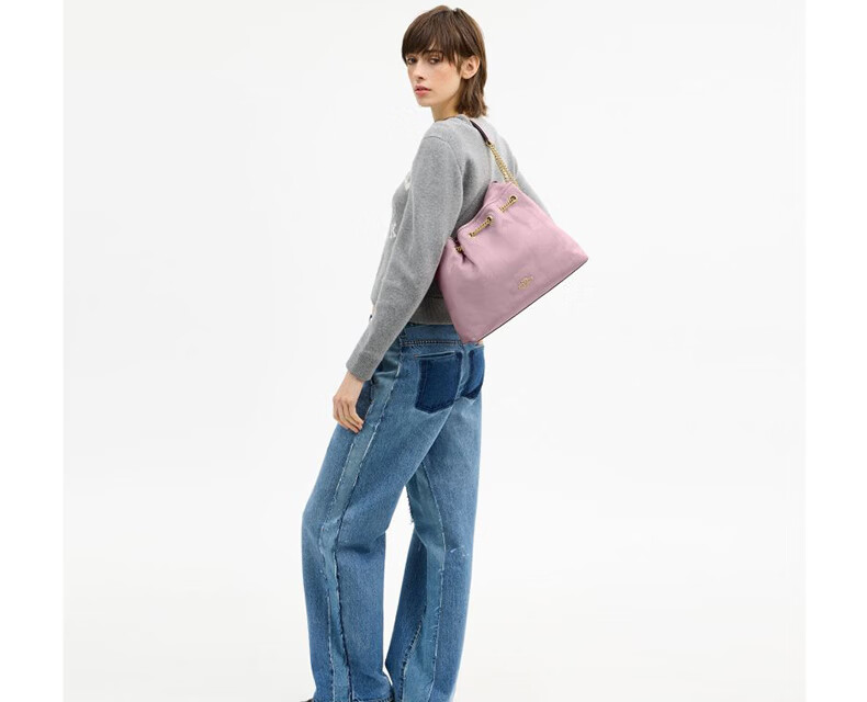 COACH [Brand Direct Supply] Women's Quilted Detail EVELYN Shoulder Handbag Chain Bag Carnation Pink CDR00 2