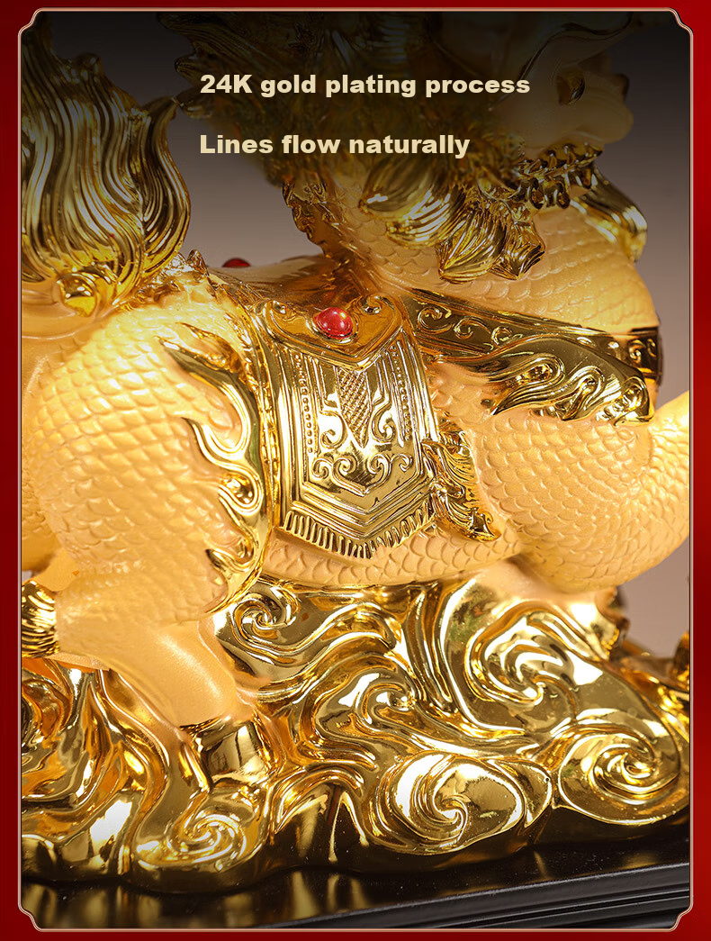 Lizhi Yuan Wealth-Attracting Qilin Figurine Ornament Office Desktop Decoration Living Room Cashier Desk Lucky Charm 8