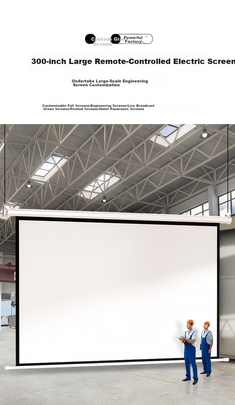 KUAIDUOXIAOWU Factory Custom HD 84-inch 16:9 Projector Screen Electric Remote Control Projection Screen for Conference Room Office Projector Compatible with XGIMI and JmGO 5