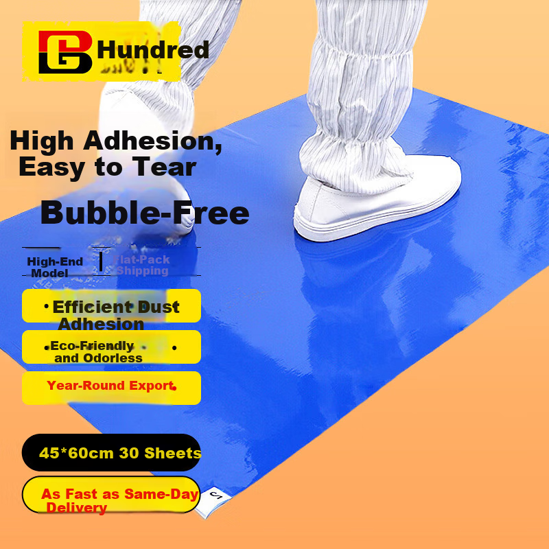BAIGE Dust Adhesive Mat Static Cleanroom Floor Mat Anti-Static Clean Blue 45x60cm 30 Sheets/Pack