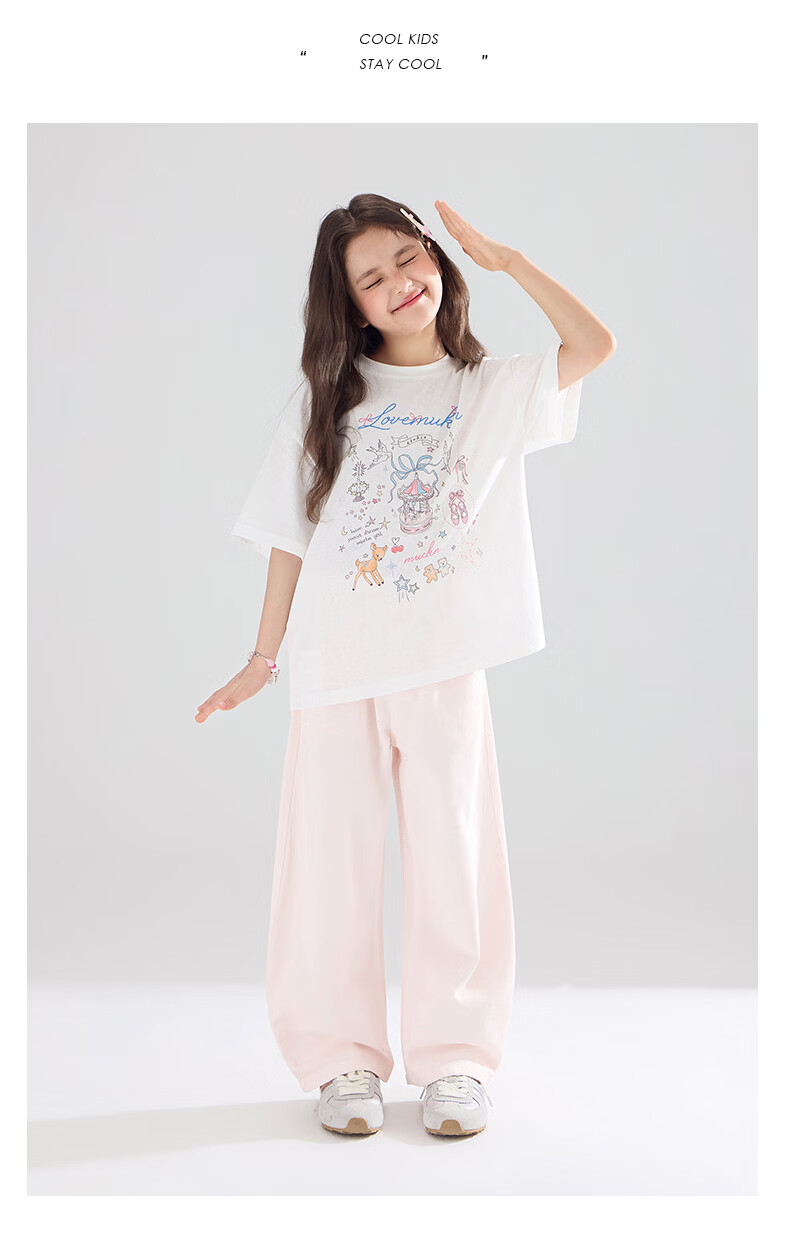 Mucmukn Wish Fairy Snowflake Soft Cotton Loose Hand-Painted Print Short Sleeve T-Shirt Summer Girls' Tee New 21