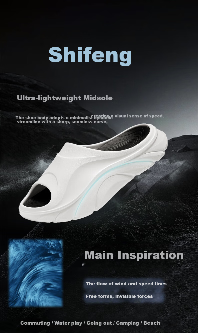 XTEP Men's Summer Sports Sandals Casual Beach Slippers A025 White Size 44-45 1