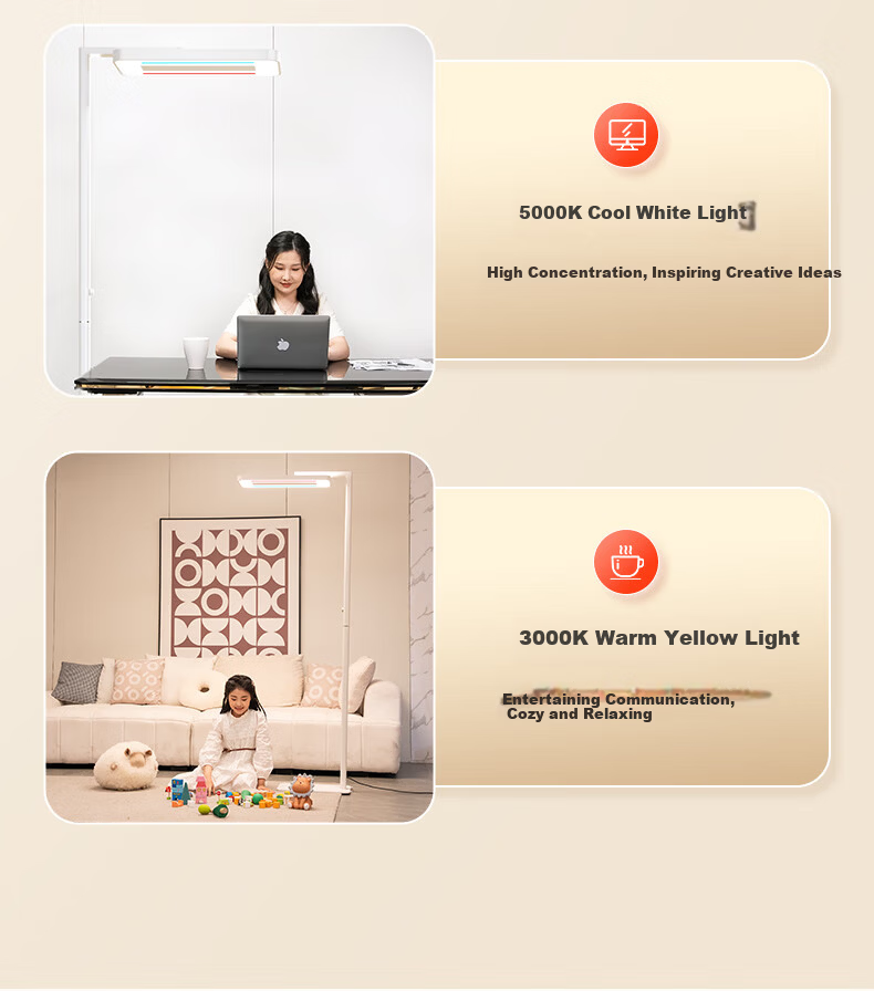 Haishibao Intelligent Full-Spectrum Student Red Light Eye Protection Desk Lamp Floor Lamp E5B-160W Installation Included 31