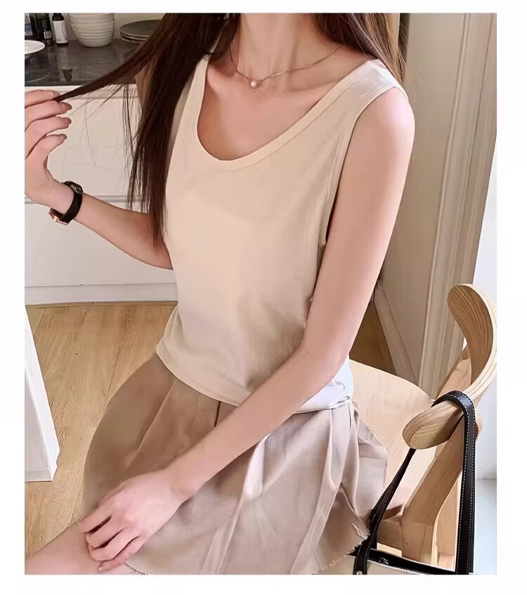 Langsha Cooling Snowflake Cotton Women's Vest Spring Loose Fit Side Coverage Camisole Sleeveless Casual Lazy Style Top 15