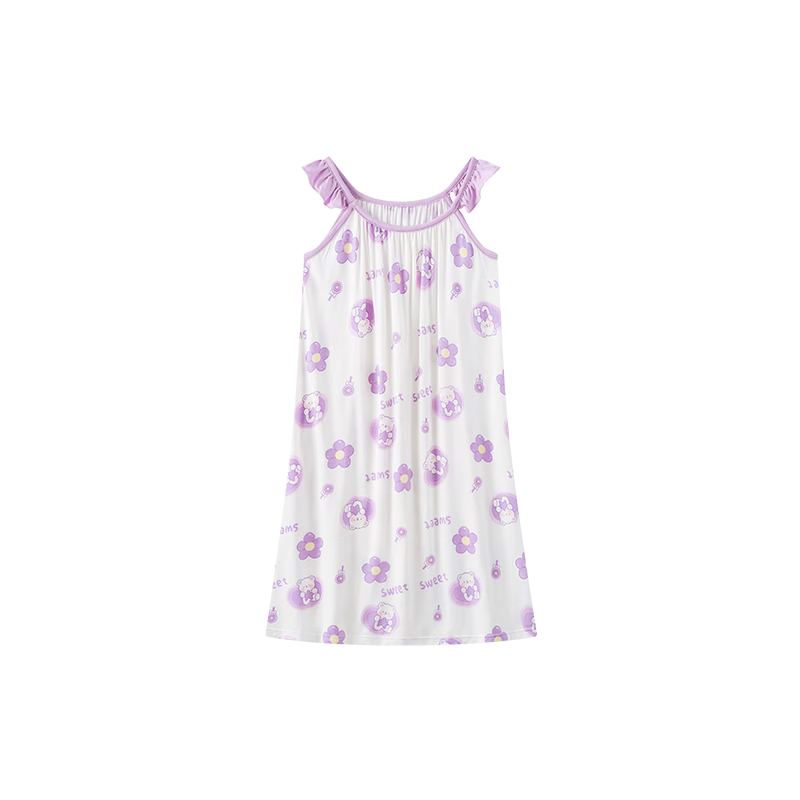 DEESHA 7A Antibacterial Sweet Princess Style Comfortable Breathable One-Piece Nightgown Cool Home Dress