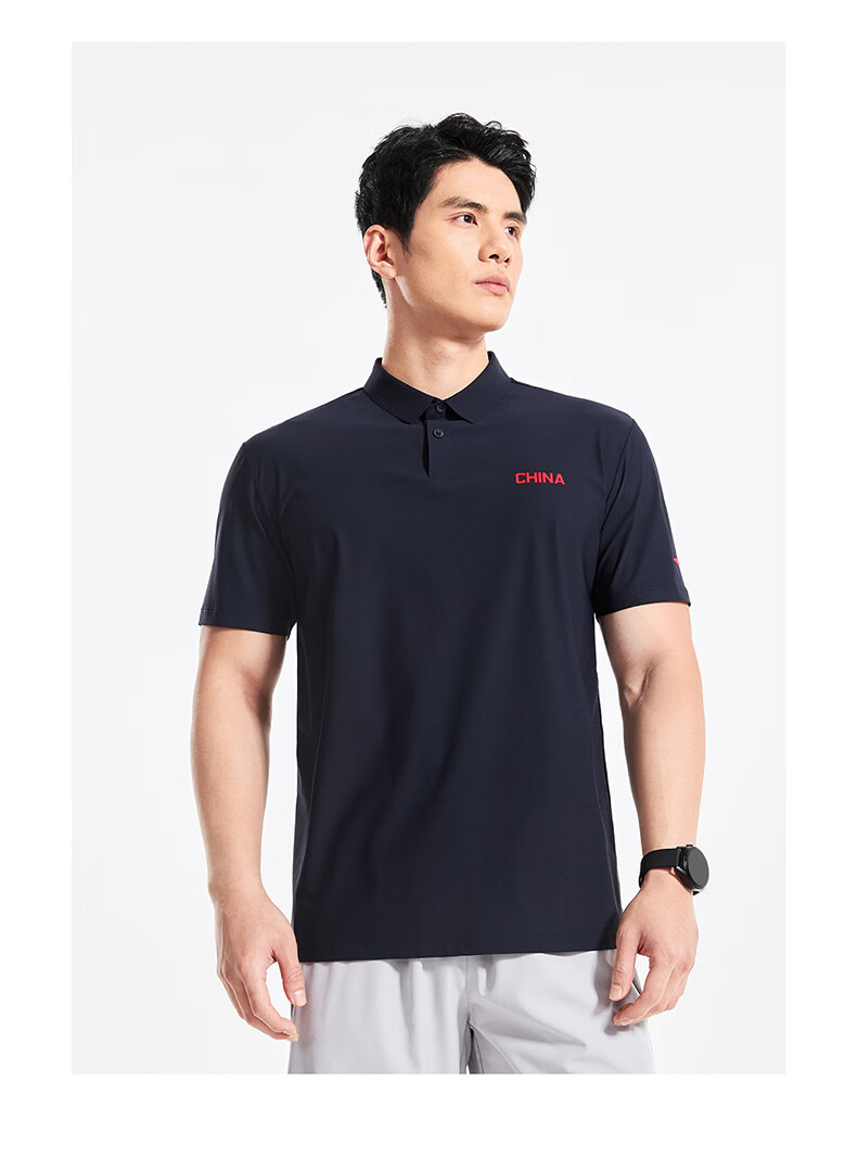 Erke Men's Micro Collar Short Sleeve T-Shirt Summer Sports Polo Shirt Outdoor Sun Protection Ice Cooling Deodorizing Tennis Sports Top 23