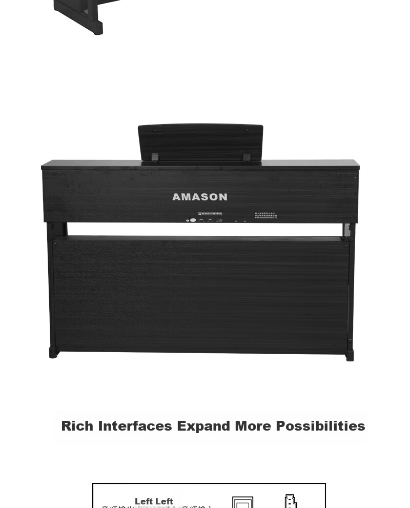 Amason Pearl River Piano Graded Digital Piano 88-Key Weighted Hammer Professional Electronic Keyboard for Adults and Children F10S Black 19