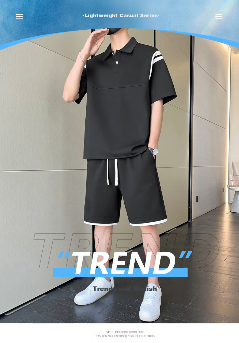 Jeanswest Outdoor Sports Short Sleeve T-Shirt Set for Men Summer Half Sleeve Top and Shorts Ice Cooling Quick-Dry Casual Two-Piece Set Light Khaki XL 1