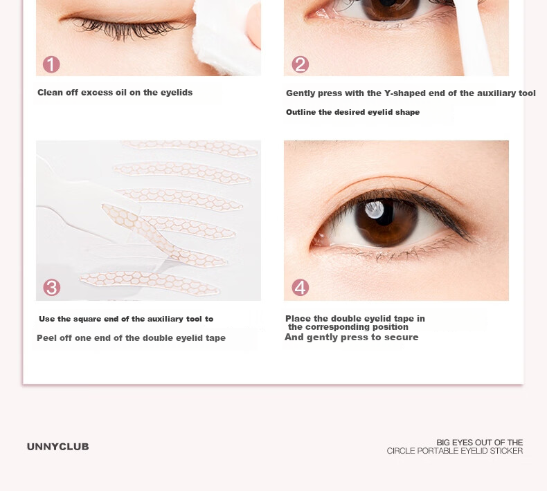Unny Club Donut Double Eyelid Tape M-Shaped 150pcs Invisible Transparent Triangular Natural Seamless Eyelid Shaping for Women 3