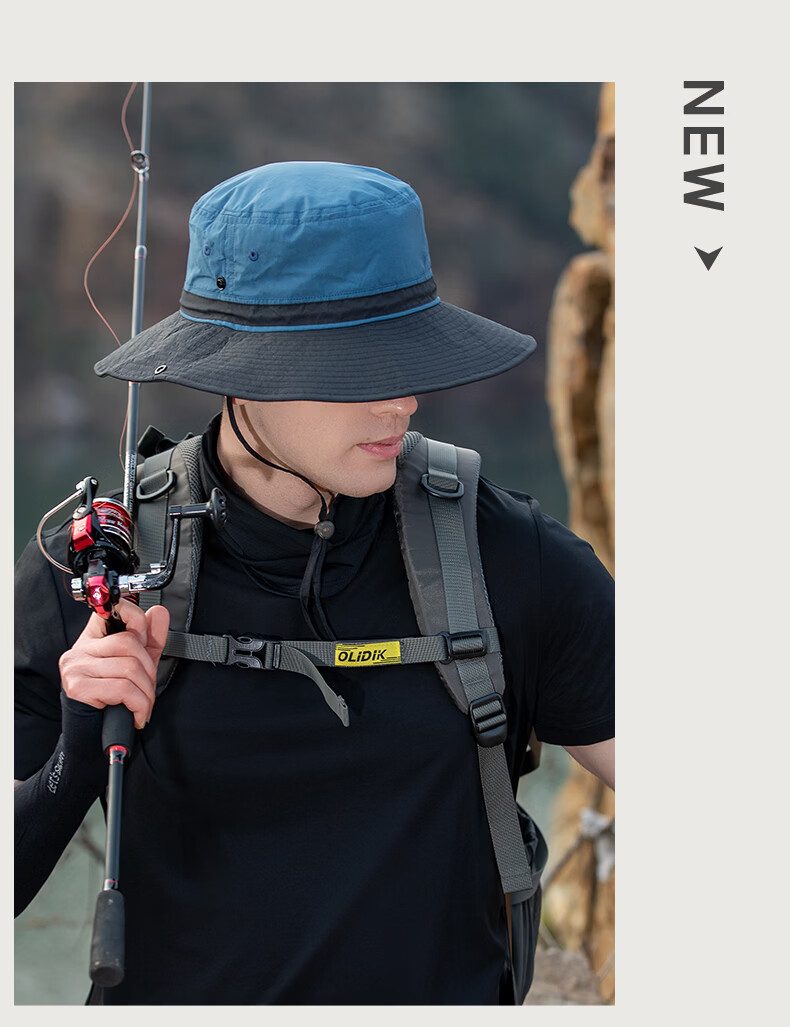 TOPEX Large Brim Bucket Hat for Men Water-Repellent Summer Outdoor Fishing Hat Breathable UV Protection Hiking Mountaineering Cap 26