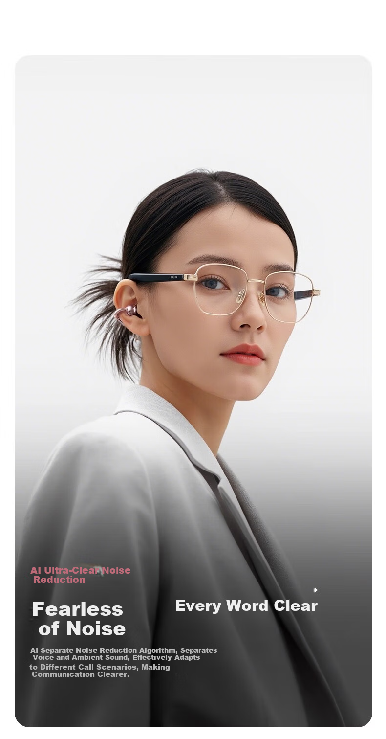 KINYO Bluetooth Earphones 2025 New Bone Conduction Clip-On AI Translation Wireless Sports Running i7 25