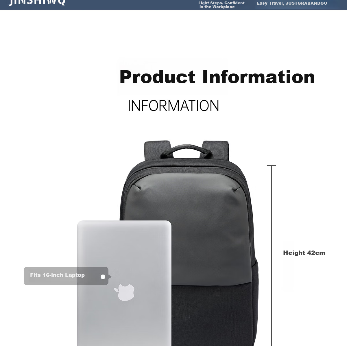 JINSHIWQ Laptop Backpack, Women's Large Capacity 16-Inch Notebook Bag, Fashionable Commuter Schoolbag, Travel Business Trip Bag 23