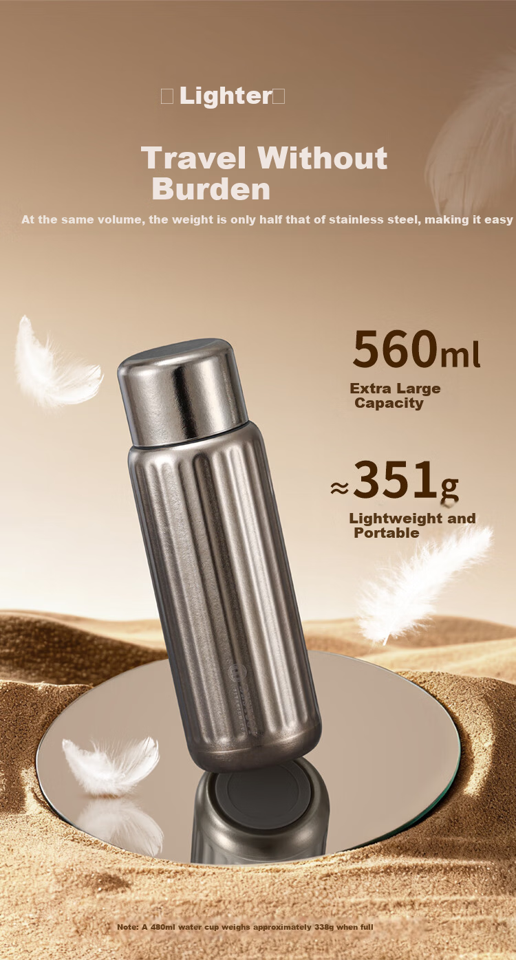 FUGURNG BESTJOY Pure Titanium Coffee Mug Insulated Cup High-Quality Portable Outdoor Water Bottle Titanium Color 560ml Gift Box Set 14