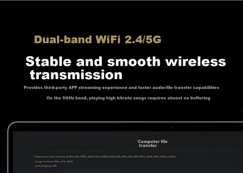 Fanmu Music Player Bluetooth MP3 Portable HiFi Lossless Audiophile DSD Android Wi-Fi Version with Expandable Card Slot BF32 Black 4