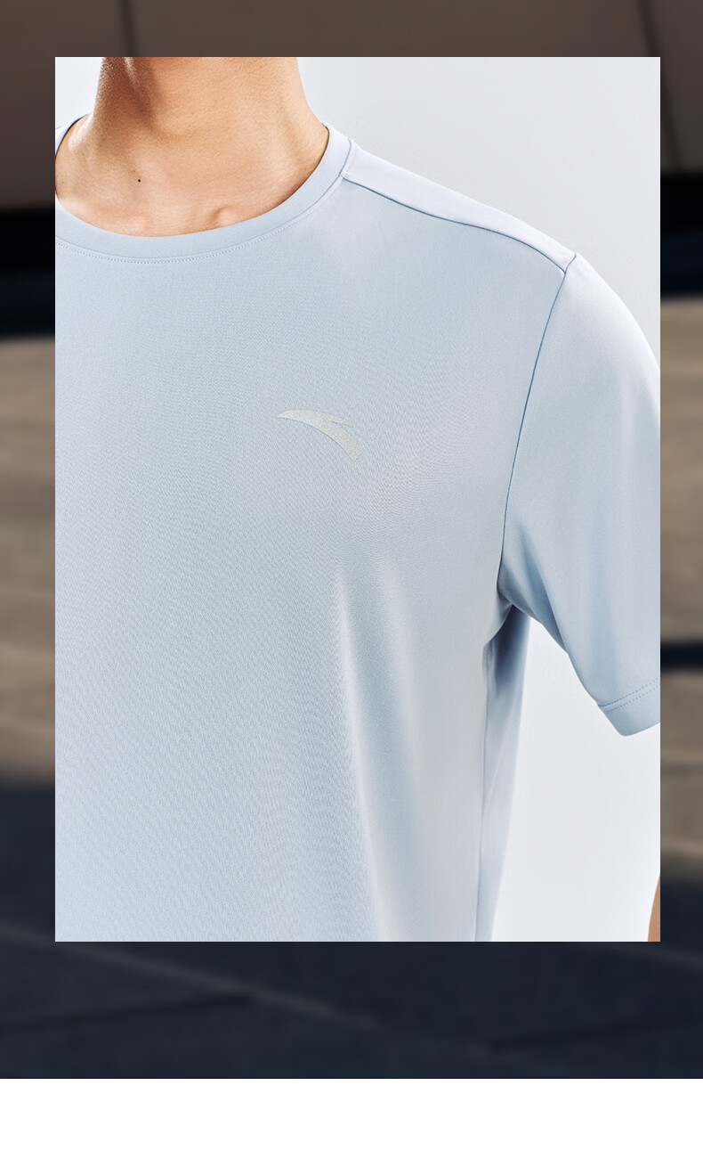 Anta Quick-Dry Set | Men's Summer Sports Short Sleeve T-Shirt and Shorts Two-Piece Moisture-Wicking Breathable Running Fitness Training Suit 11