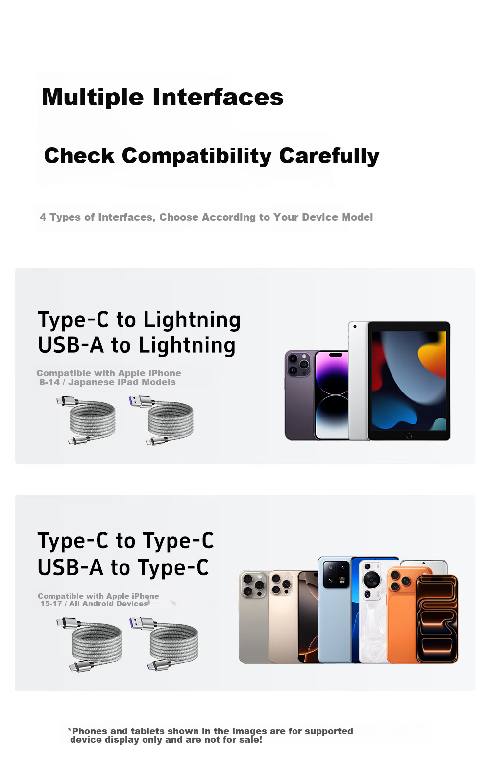 Beimo Magnetic Dual-Head Type-C Data Cable 100W Fast Charging Car-Compatible for iPhone 17 Pro Max, iPad, Huawei Silver 1.5m 6
