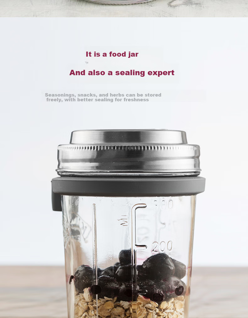 Kilner Overnight Oats Jar Glass Breakfast Cup Milk Cup Sealed Portable Food Grade with Measuring Lid and Spoon 350ml 10