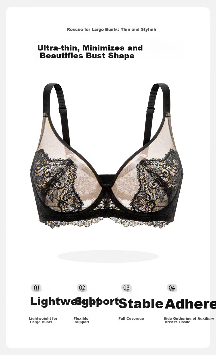 Ordifen Women's Ultra-Thin Lace Sexy Slimming Boyshort Bra Set XB4318 3