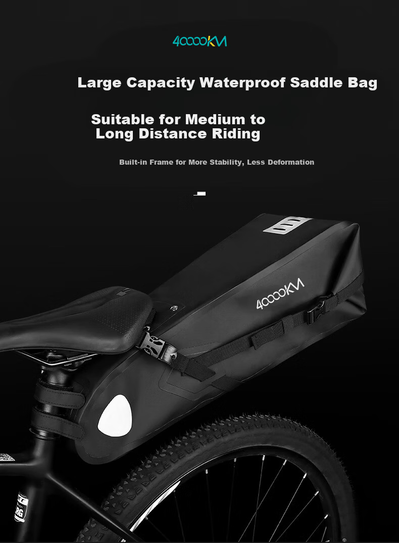 40,000km Bicycle Tail Bag Multifunctional Large Capacity Waterproof Saddle Rear Bag 1