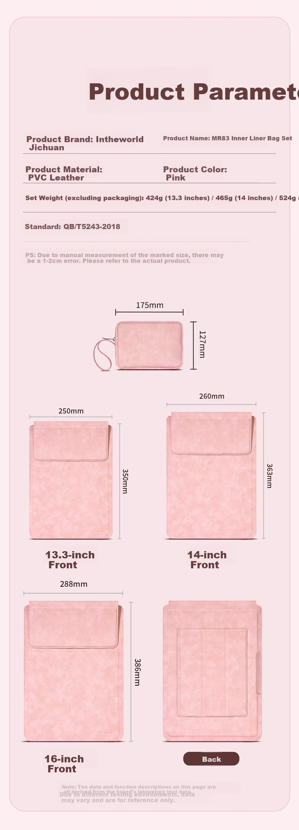 Jichuan Laptop Bag 13.3 Inch Notebook Sleeve Digital Storage Bag for Women Compatible with Apple MacBook Air/Neo Protective Case with Stand 8