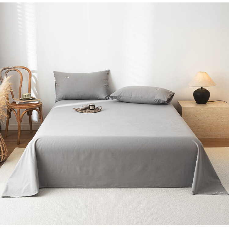 MUJI A-Class Pure Cotton Bed Sheet Single Student Dormitory Single Full Cotton Quilt Cover 0.9/1.2x2m Bed 160x230cm 14