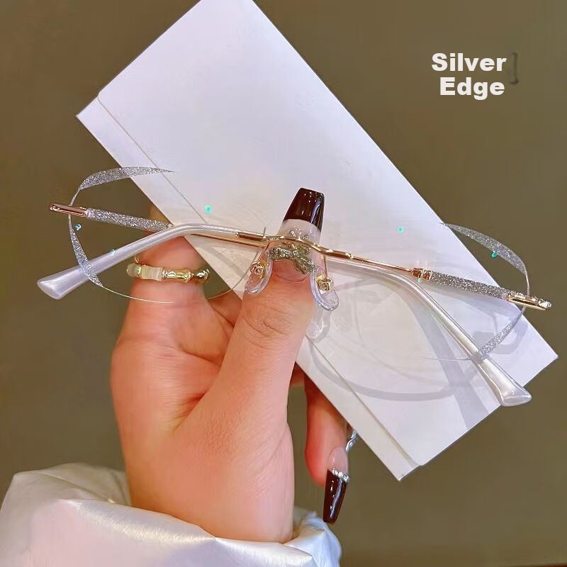 Mumujian Imported Reading Glasses for Women Frameless Fashion Elegant Gold 150° Blue Light Blocking [Recommended Age 50-54] 6