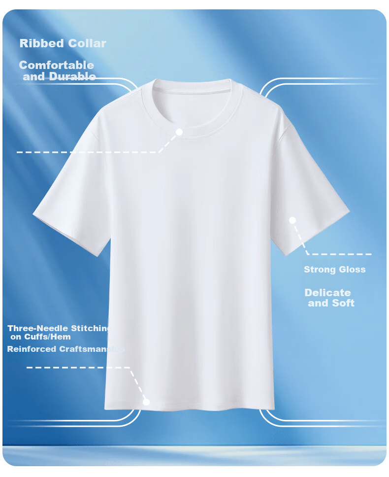 Langsha 26th Anniversary New Arrival [Ren Jialun Celebrity Endorsed Quality] White Heavyweight Pure Cotton Long Sleeve T-Shirt for Men and Women 8