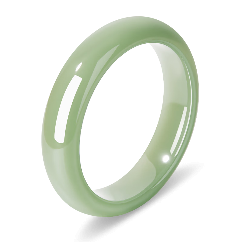 Lao Feng Xiang Quartz Jade Bangle Women's Green Elegant Wide Bracelet Birthday Qixi Valentine's Day Gift for Girlfriend Wife