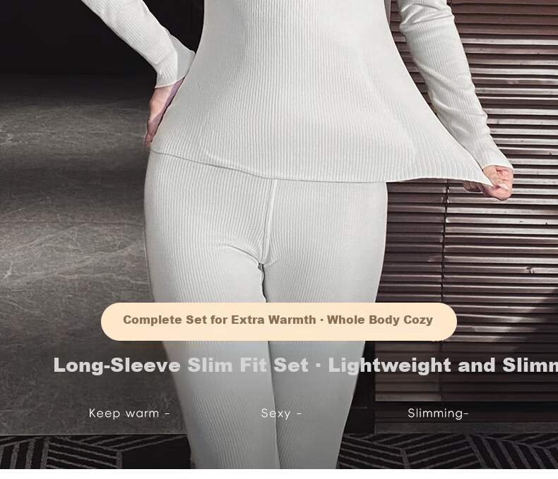 DUOQINGMAO Thermal Underwear 2025 Autumn Winter New Silk Cashmere 10A Antibacterial Slim Fit Waist Enhancing Champagne 2XL 38