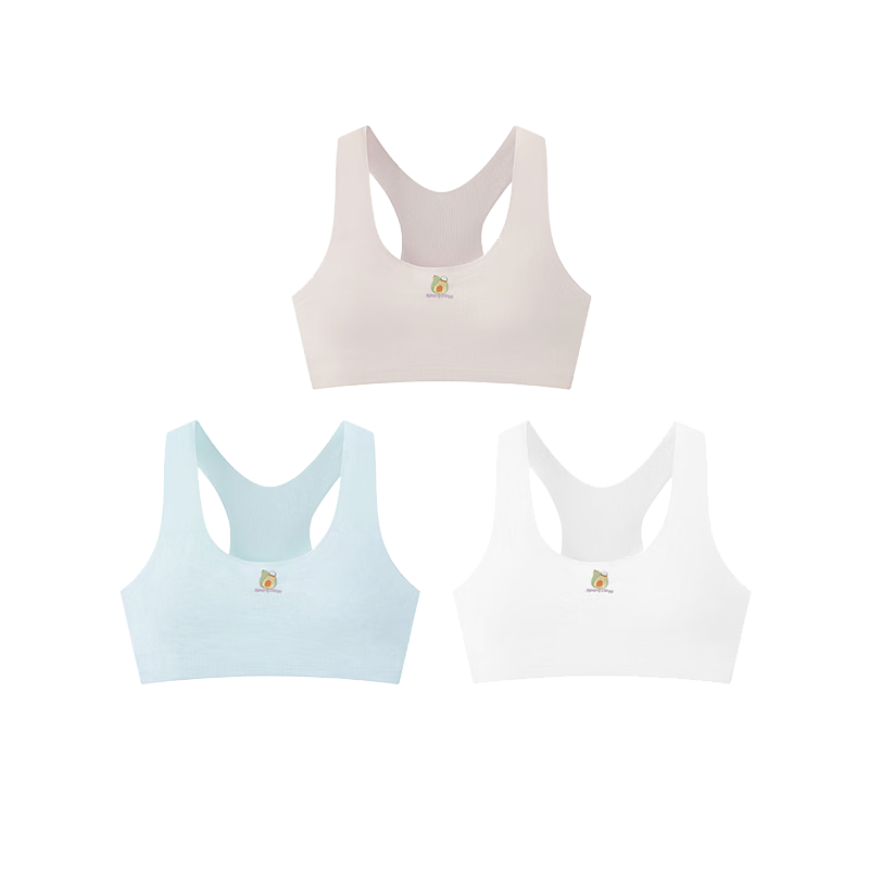 DEESHA 3-Pack Ice Silk Mesh Breathable Student Development Stage Vest Bras Phase One